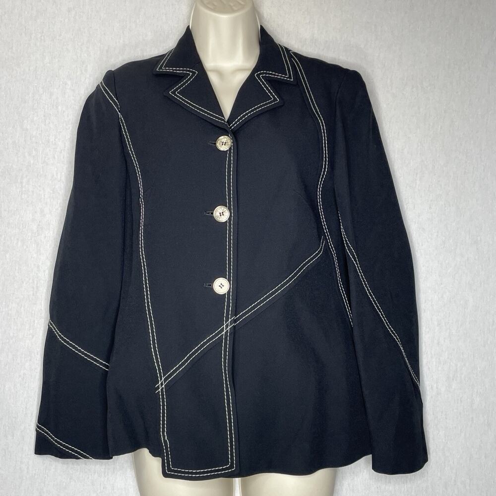 Moschino Cheap Chic Blazer Jacket Size 10 Black Old Money Quiet Luxury Italy